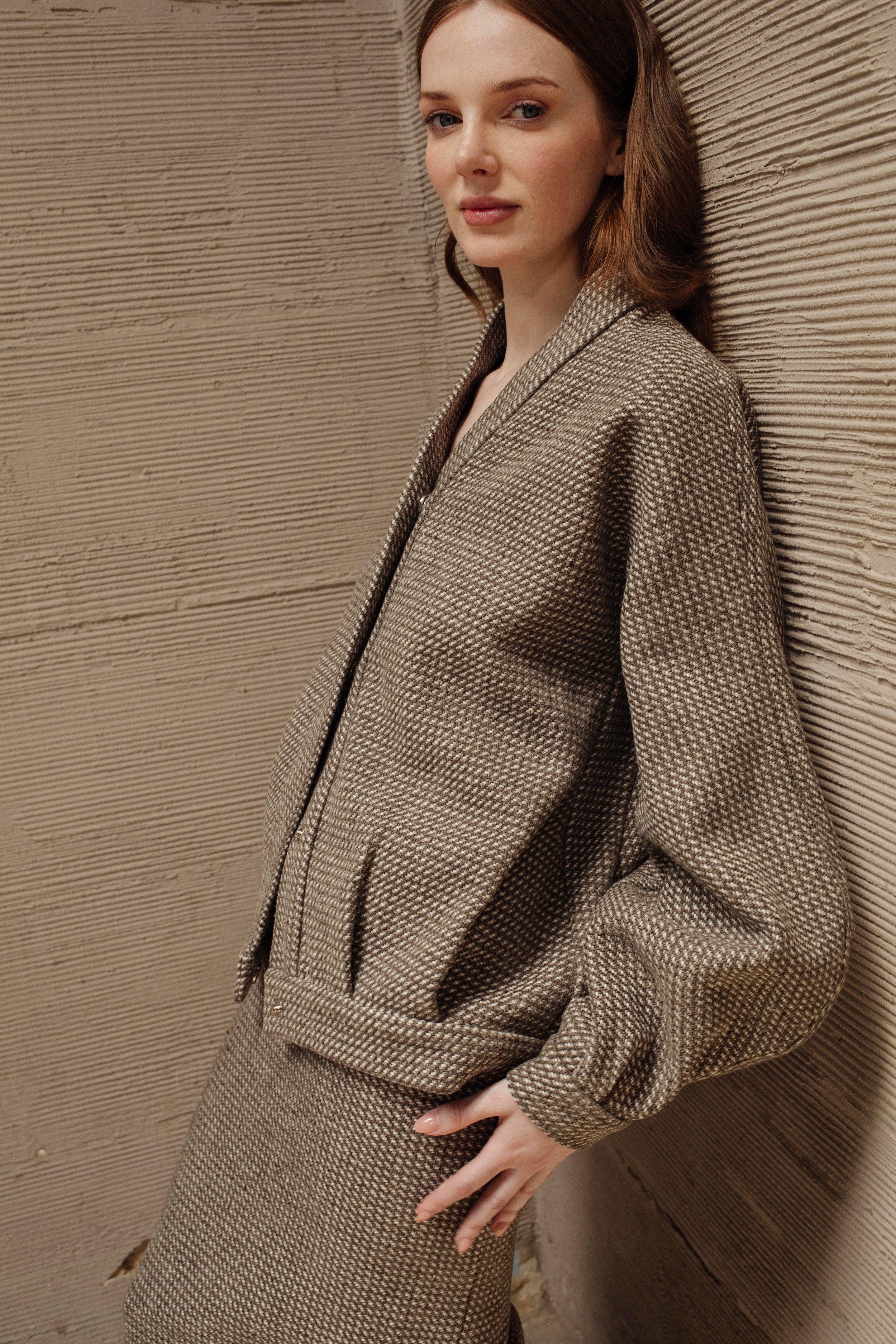 SET DE PUNTO GRIS Y IVORY