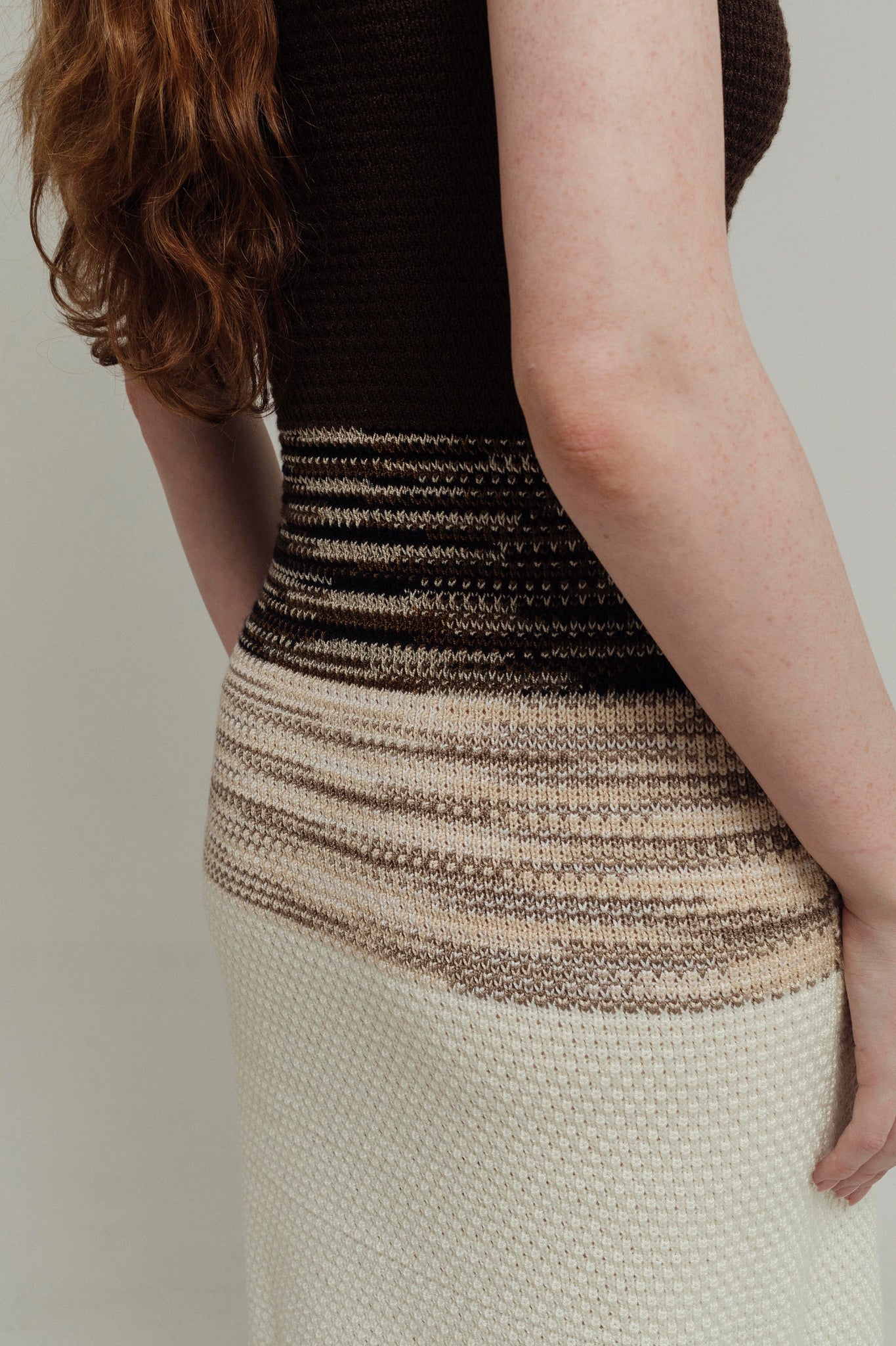 VESTIDO DEGRADÉ CHOCOLATE Y IVORY