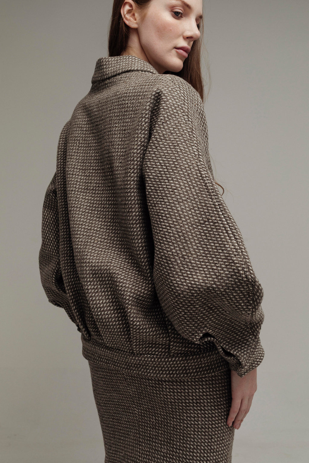 SET DE PUNTO GRIS Y IVORY