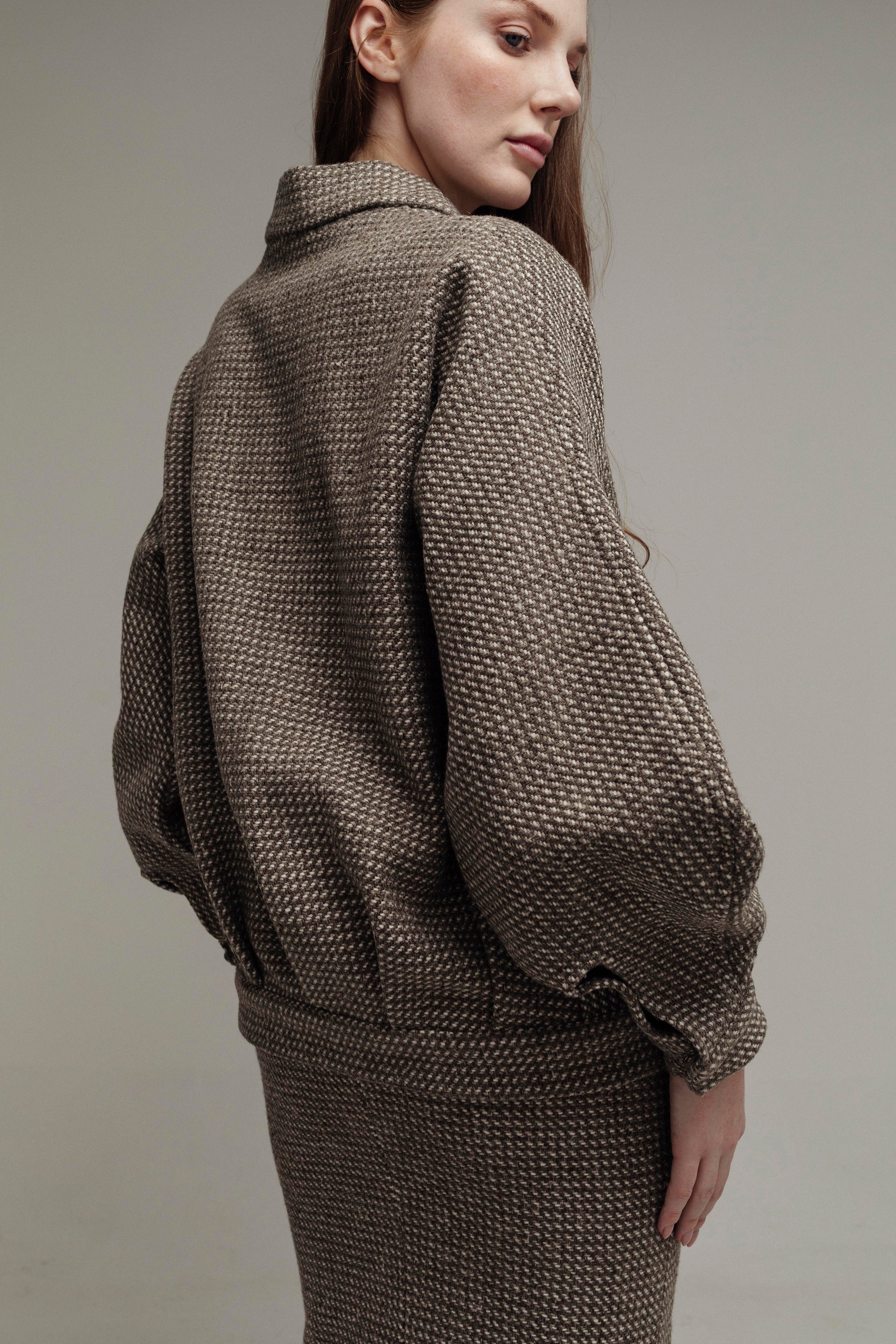 SET DE PUNTO GRIS Y IVORY