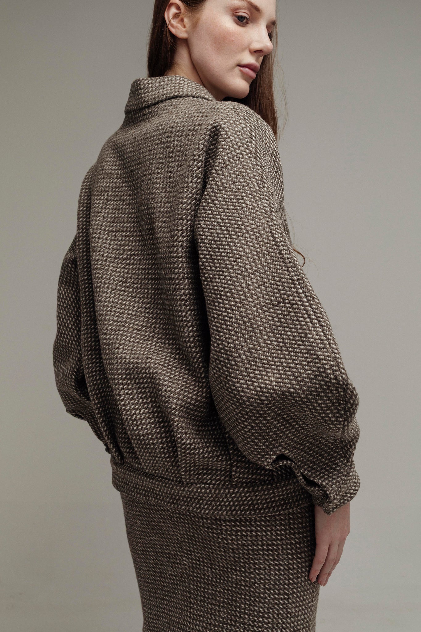 SET DE PUNTO GRIS Y IVORY