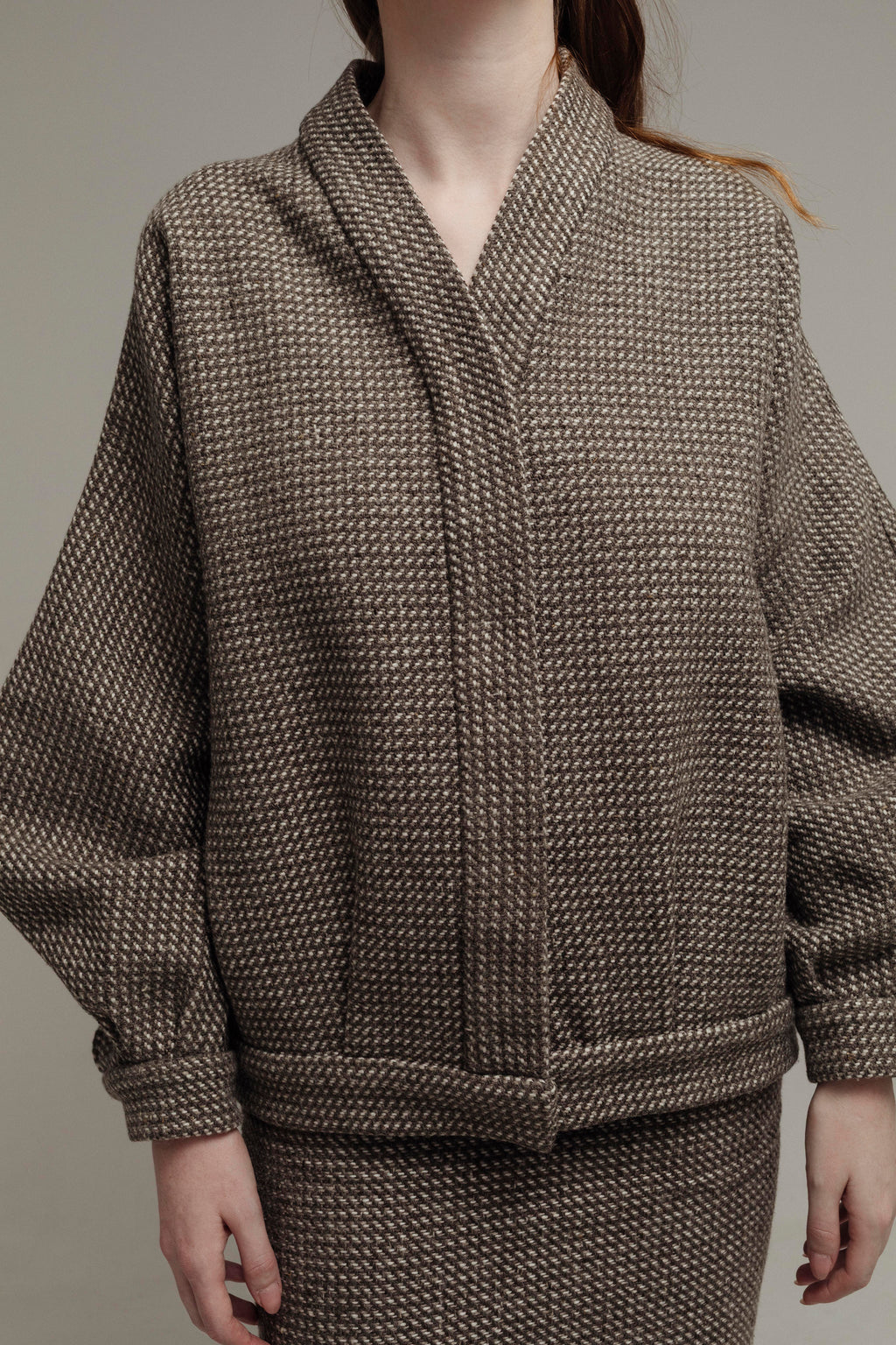 SET DE PUNTO GRIS Y IVORY