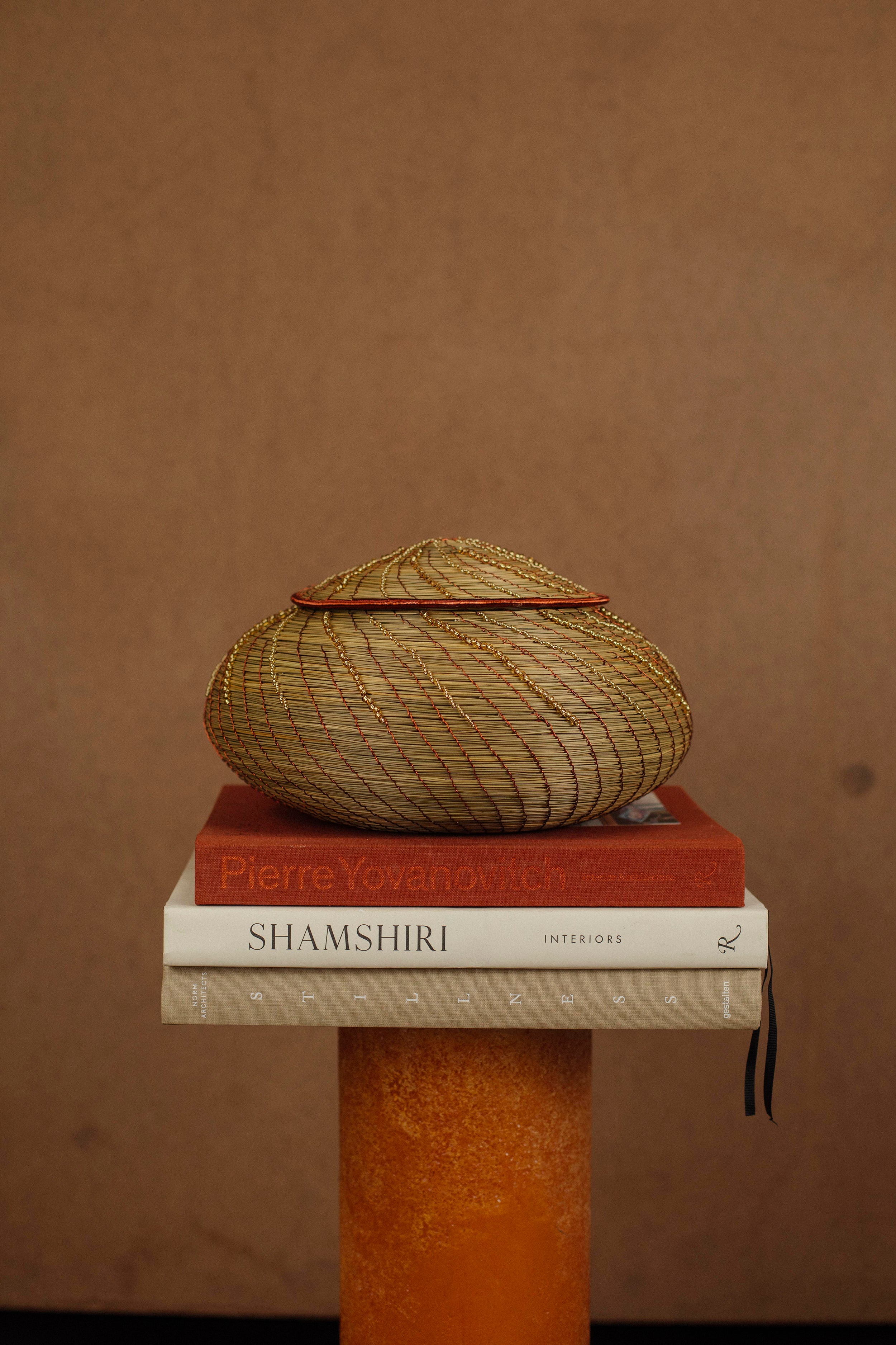 CANASTO NATURAL CON COBRE I